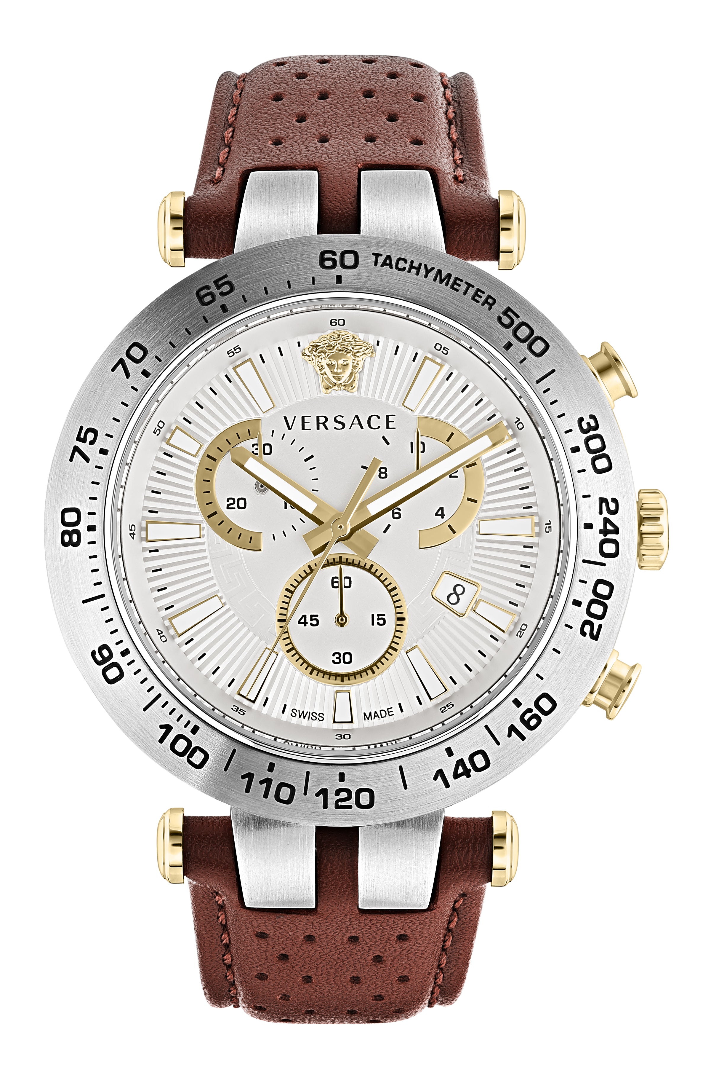 title:Versace Men's Bold Chrono 46mm Quartz Watch VEJB00122;color:Brown