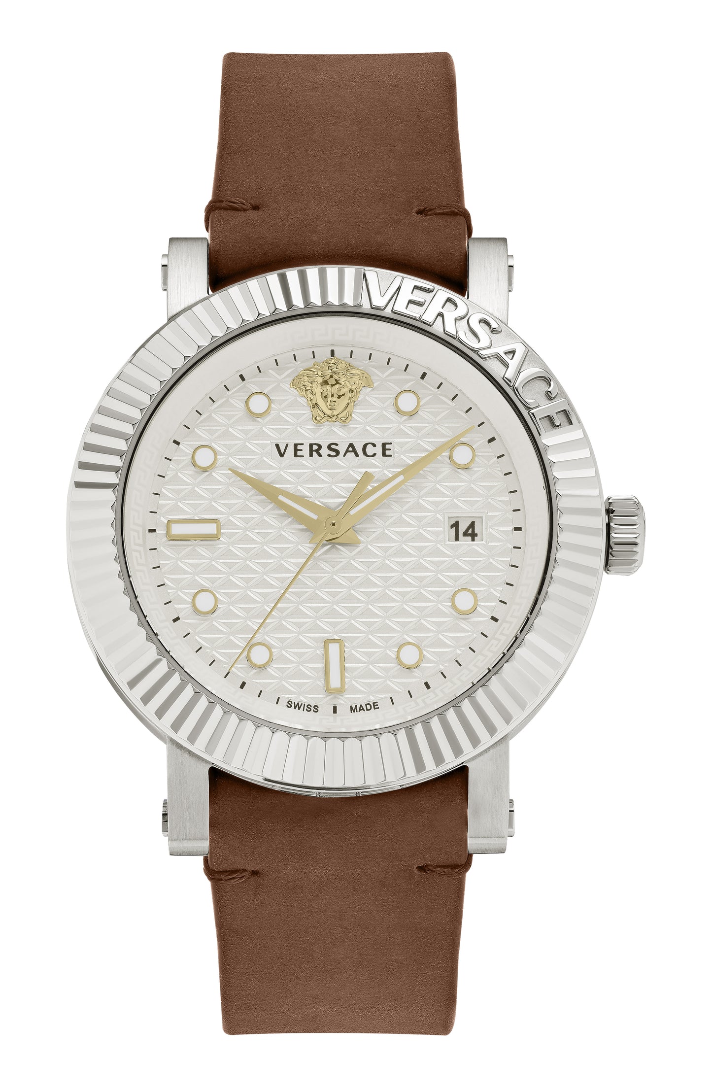 title:Versace Men's V-Classic 42mm Quartz Watch VESR00122;color:Brown