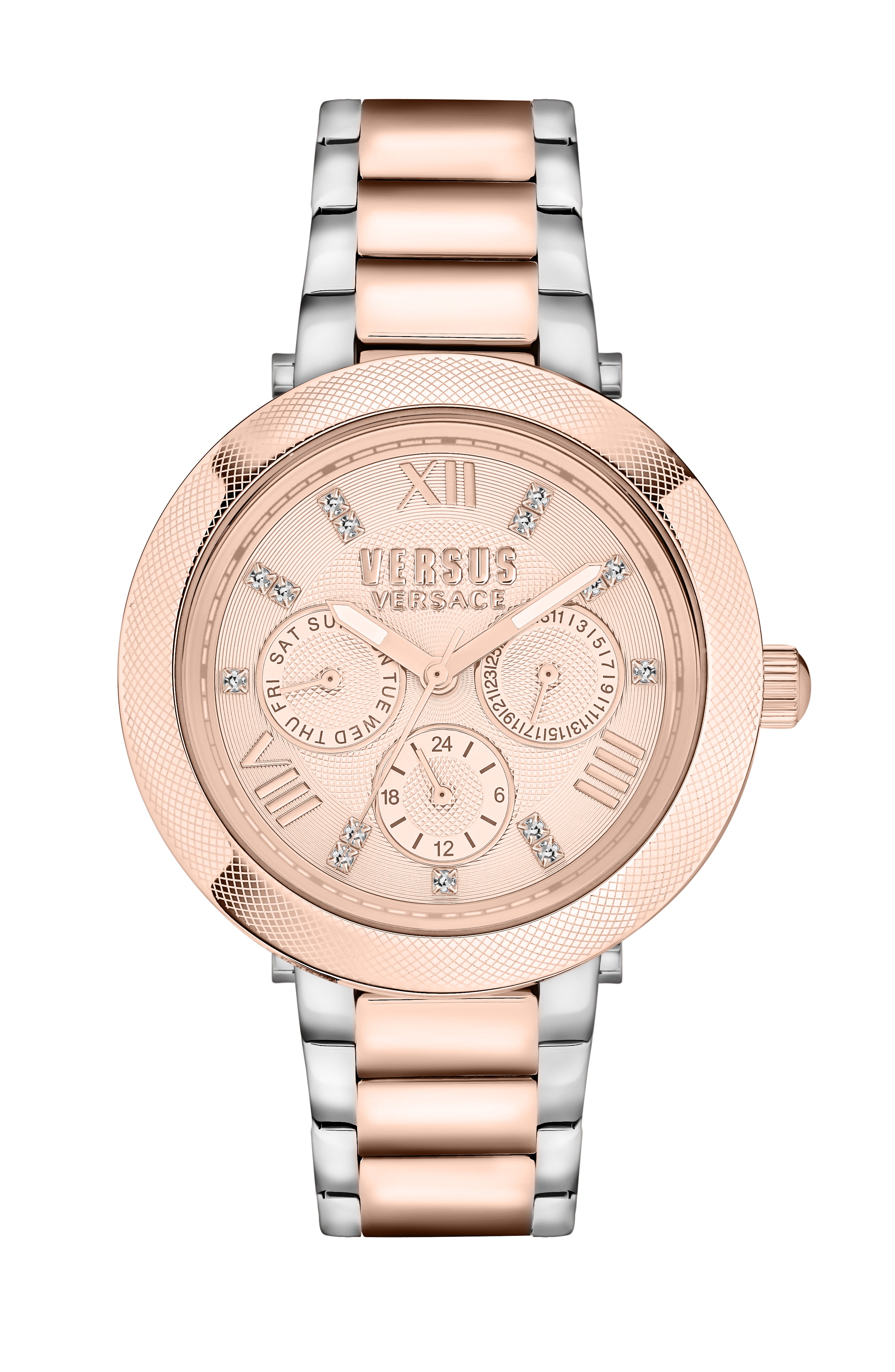 title:Versus Versace Women's Camden Market 38mm Quartz Watch VSPCA6221;color:Silver and Rose Gold