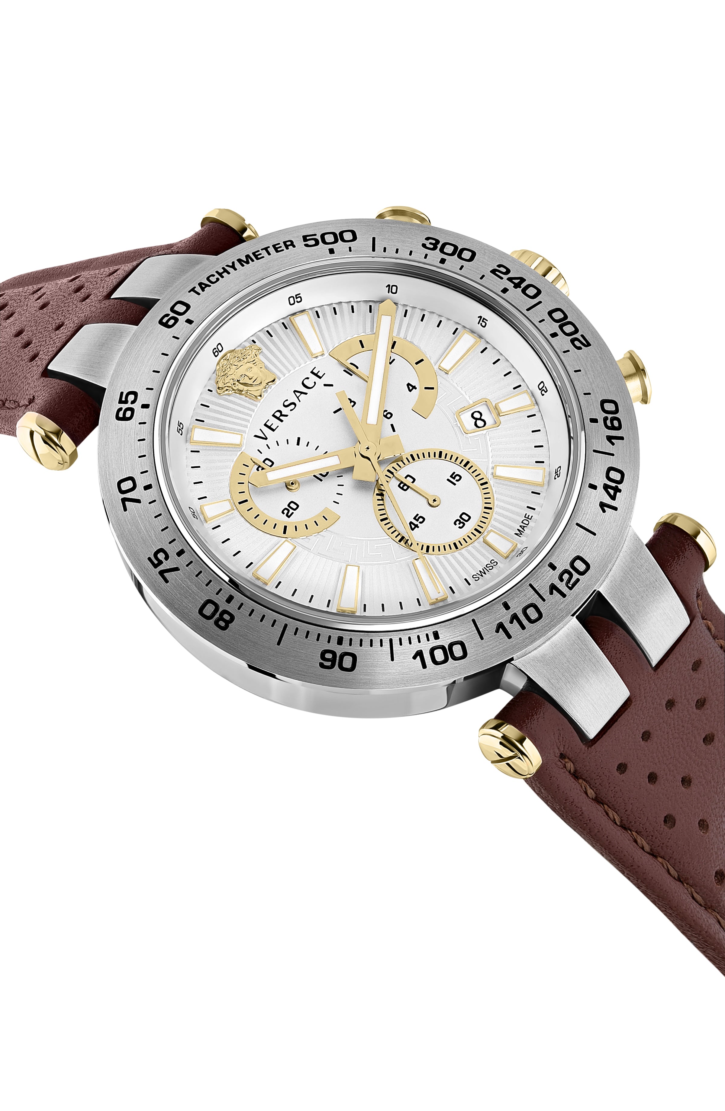 title:Versace Men's Bold Chrono 46mm Quartz Watch VEJB00122;color:Brown