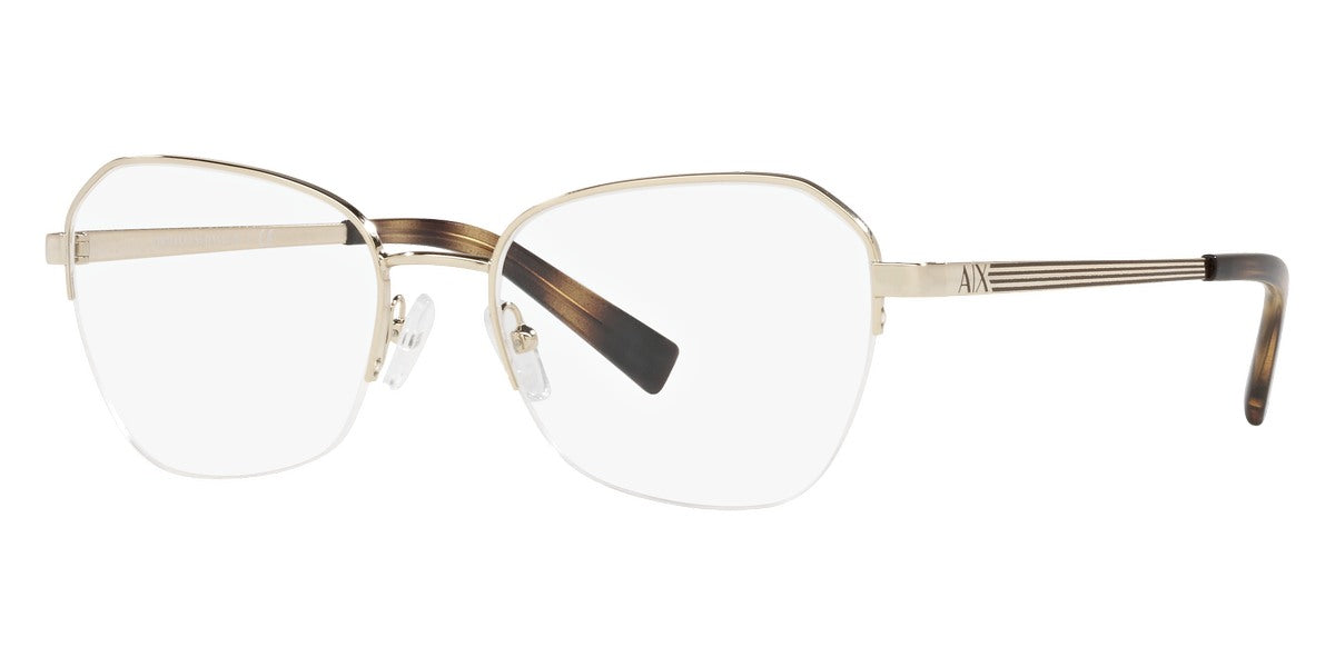 title:Armani Exchange Women's 53mm Pale Gold Opticals AX1045-6110-53;color:Pale Gold frame, Demo Lens