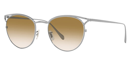 title:Oliver Peoples Women's 52mm Brushed Silver Sunglasses OV1319T-5254-52;color:Brushed Silver frame, Honey Gradient lens