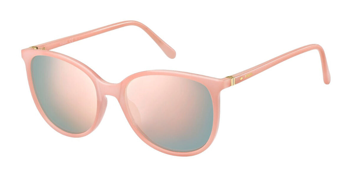 title:Fossil Women's 55mm Pink Sunglasses FOS3099S-035J-0J;color:Pink frame, Rose Gold Mirror lens