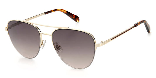 title:Fossil Women's 54mm Gold Sunglasses FOS2106GS-0J5G-HA;color:Gold frame, Grey lens