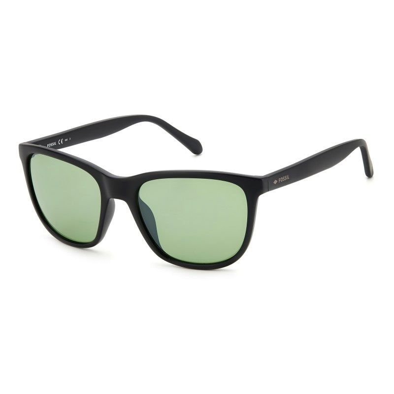 title:Fossil Men's 55mm Black Sunglasses FOS3145S-0003-EL;color:Black frame, Green lens