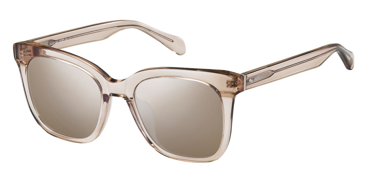 title:Fossil Women's 53mm Pink Crystal Sunglasses FOS2098GS-08XO-8G;color:Pink Crystal frame, Brown Silver Mirror lens