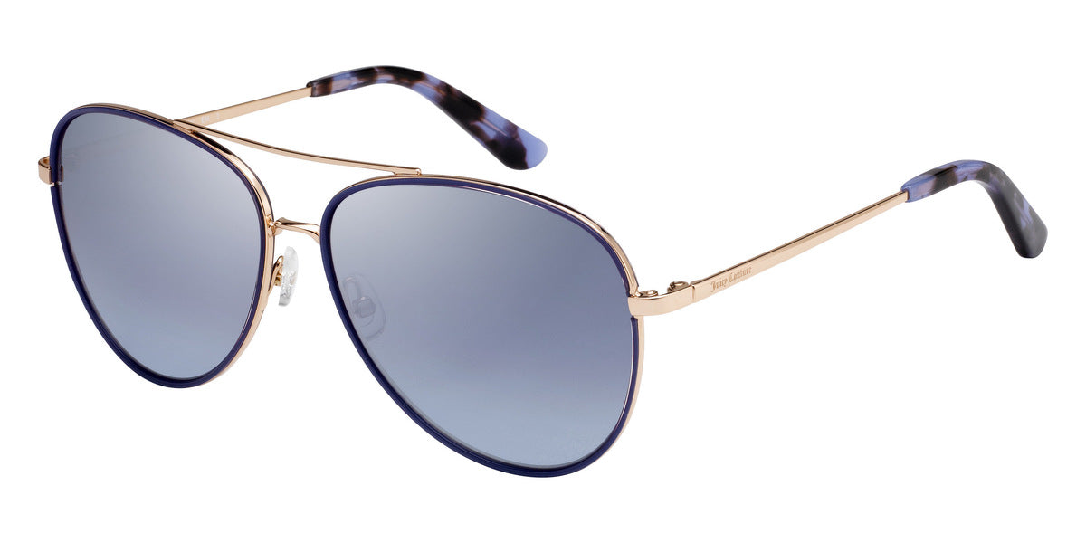 title:Juicy Couture Women's 59mm Gold Blue Sunglasses JU599S-0LKS-GO;color:Gold Blue frame, Grey Azure Silv lens