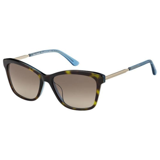 title:Juicy Couture Women's 56mm Havana Blue Sunglasses JU604S-0IPR-HA;color:Havana Blue frame, Brown lens