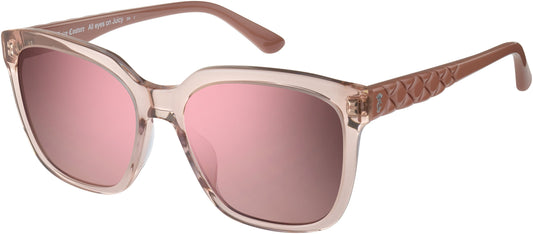 title:Juicy Couture Women's 55mm Pink Sunglasses JU602SSAM-035J-0J;color:Pink frame, Rose Gold Mirror lens