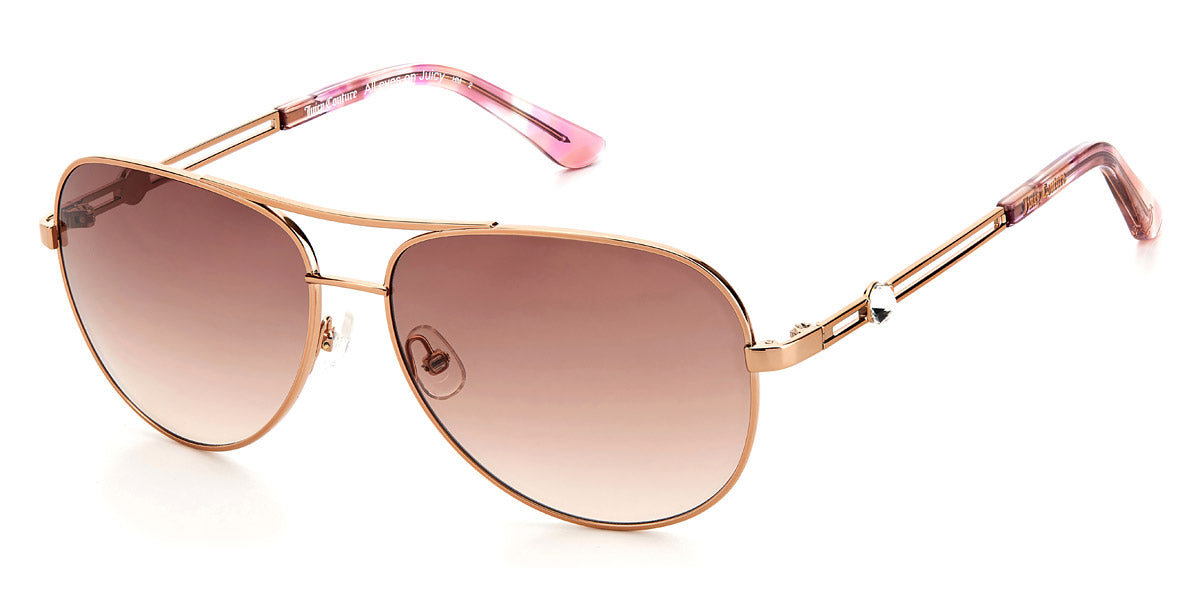 title:Juicy Couture Women's 58mm Red Gold Sunglasses JU616GS-0AU2-HA;color:Red Gold frame, Brown lens