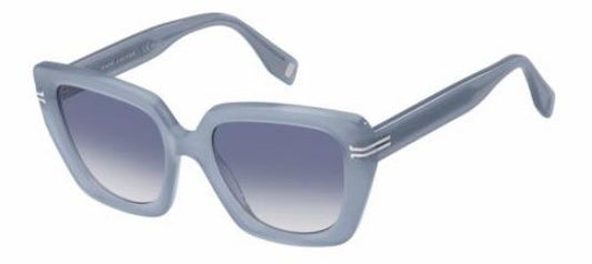 title:Marc Jacobs Women's 53mm Azure Ruthenium Sunglasses MJ1051S-0R3T-08;color:Azure Ruthenium frame, Dark Blue lens