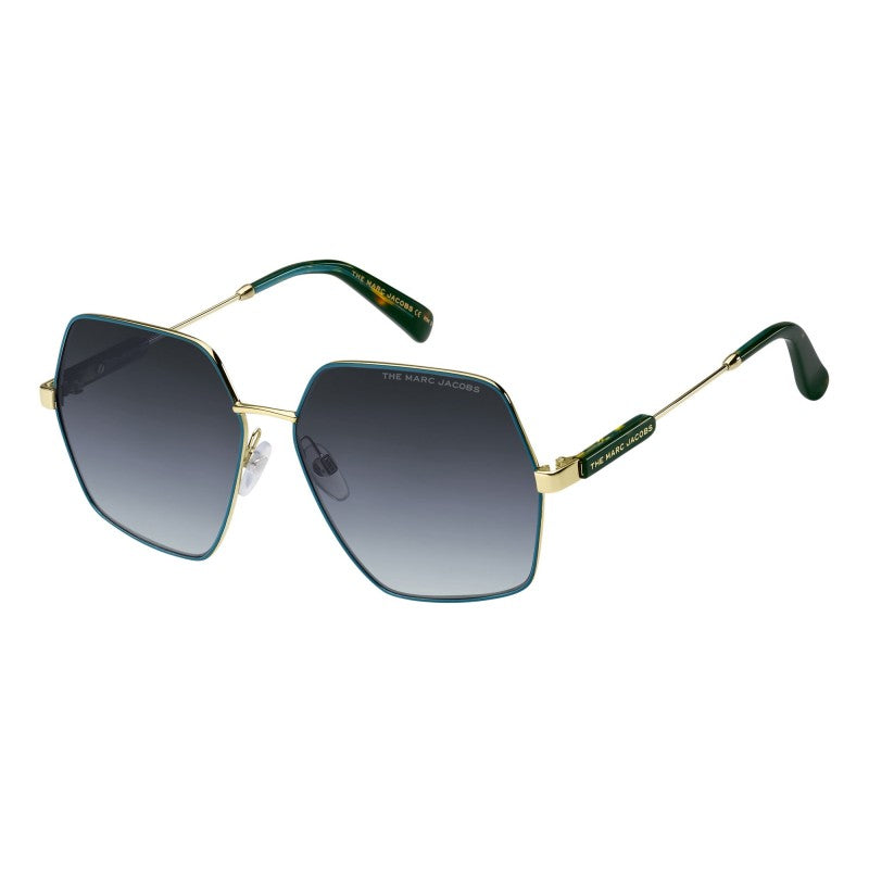 title:Marc Jacobs Women's 59mm Gold Teal Sunglasses MARC575S-0OGA-GB;color:Gold Teal frame, Grey Azure lens