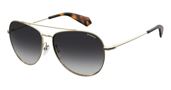 title:Polaroid Men's 62mm Gold Polarized Sunglasses PLD2083GS-0J5G-WJ;color:Gold frame, Grey lens