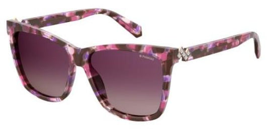 title:Polaroid Women's 56mm Burgundy Havana Polarized Sunglasses PLD4078SX-0YDC-JR;color:Burgundy Havana frame, Burgundy lens