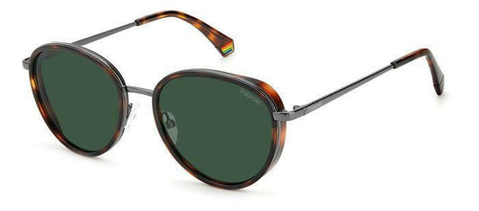 title:Polaroid Men's 53mm Havana Polarized Sunglasses PLD6150SX-0086-UC;color:Havana frame, Green lens