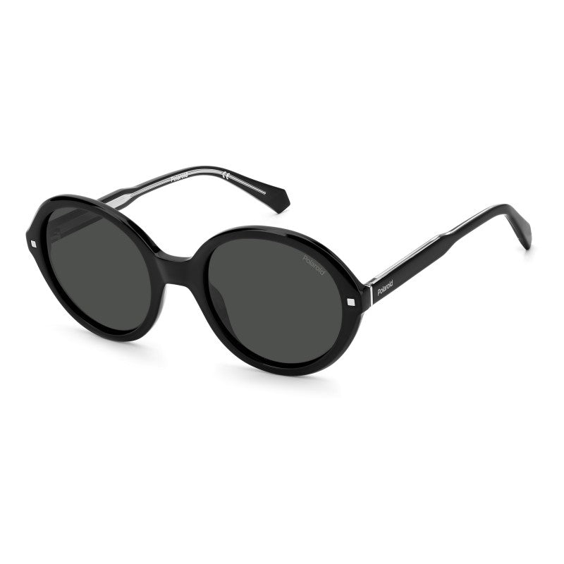 title:Polaroid Women's 54mm Black Polarized Sunglasses PLD4114SX-0807-M9;color:Black frame, Grey lens