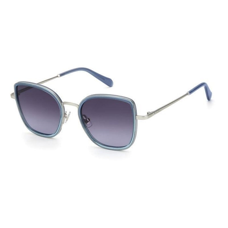 title:Fossil Women's 51mm Matte Palladium Sunglasses FOS2104GS-0CTL-9O;color:Matte Palladium frame, Dark Grey Gradient lens