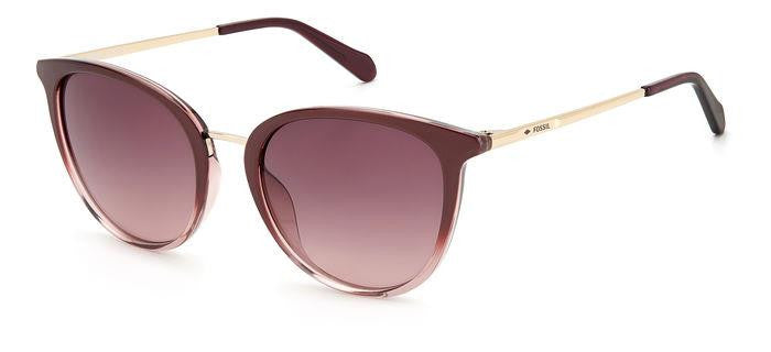 title:Fossil Women's 55mm Burgundy Sunglasses FOS2117GS-0LHF-3X;color:Burgundy frame, Pink lens