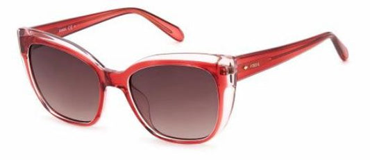 title:Fossil Women's 52mm Raspberry Sunglasses FOS3131S-0JMJ-HA;color:Raspberry frame, Brown lens