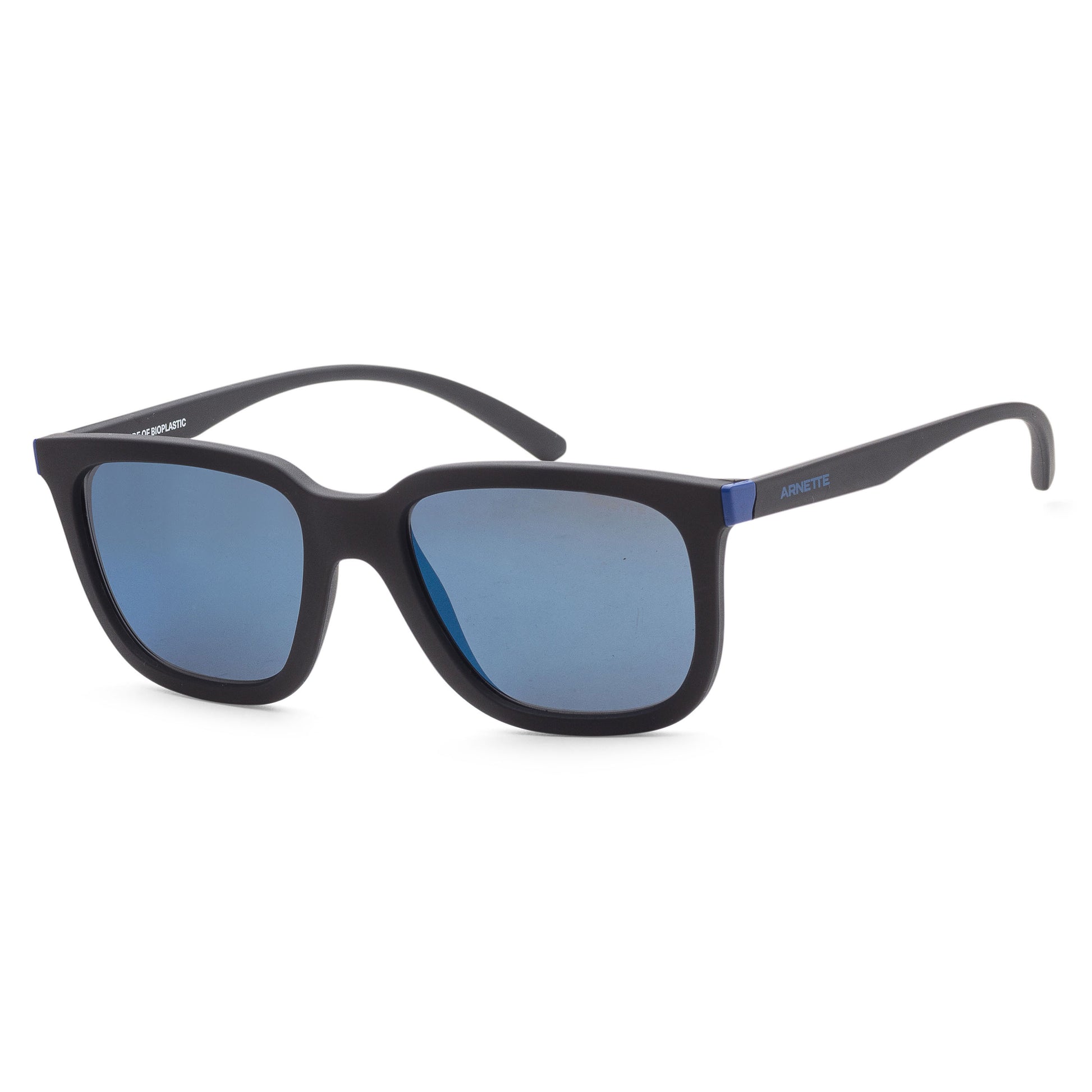 title:Arnette Men's 54mm Matte Black Sunglasses AN4306-275855-54;color:Matte Black frame, Blue Mirror lens