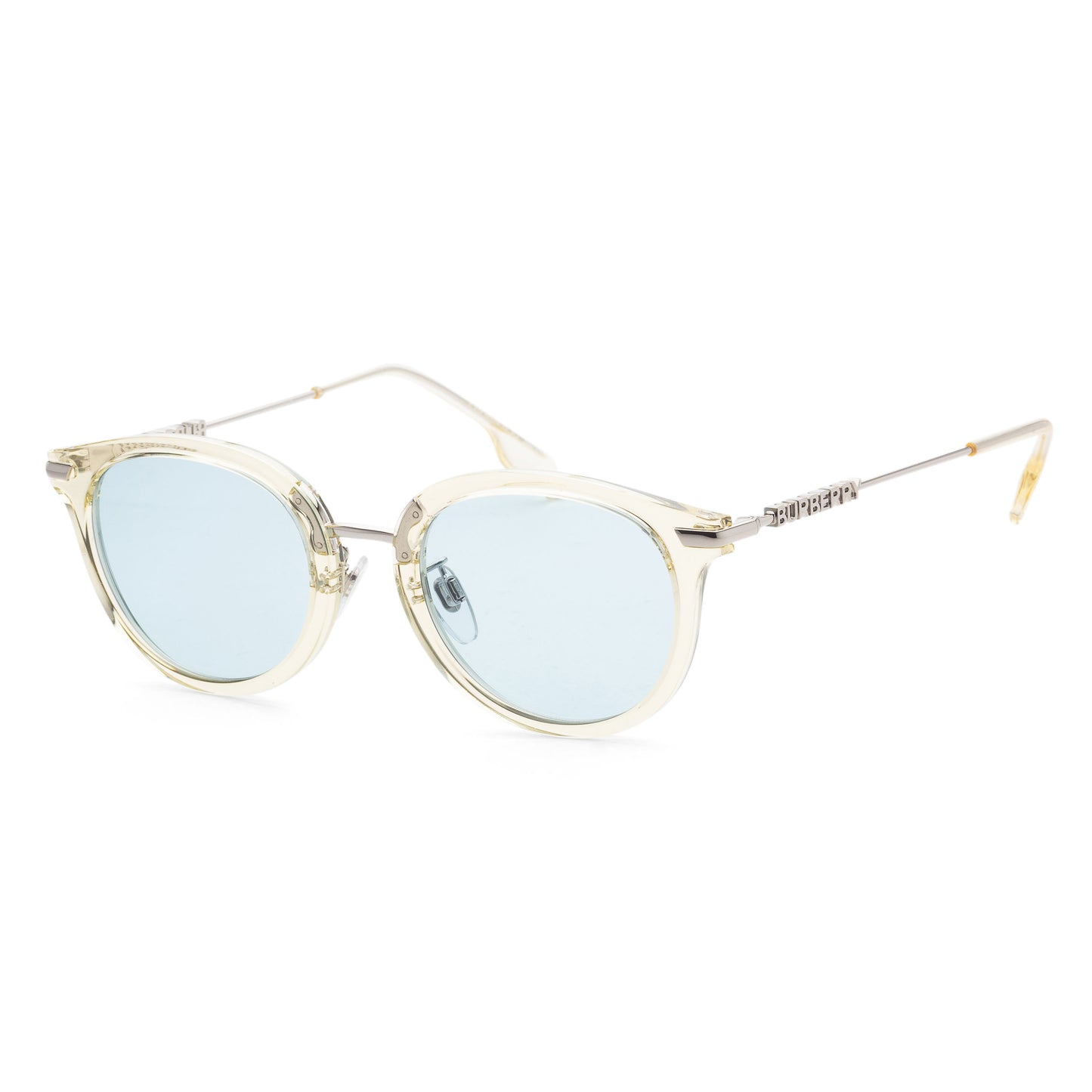 title:Burberry Women's 50mm Yellow Sunglasses BE4398D-407380-50;color:Yellow frame, Light Azure lens