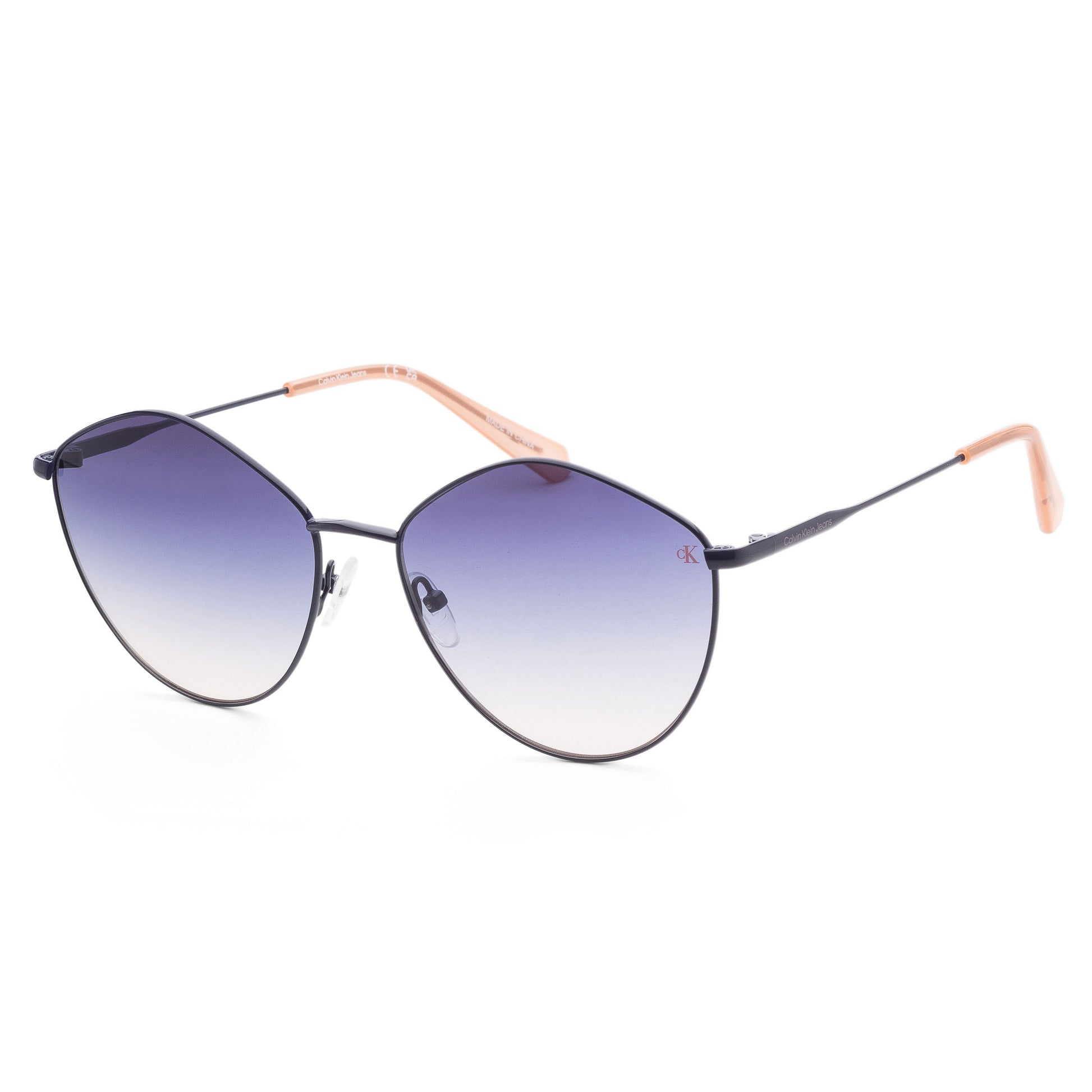 title:Calvin Klein Women's 61mm Navy Sunglasses CKJ22202S-405;color:Navy frame, Blue lens