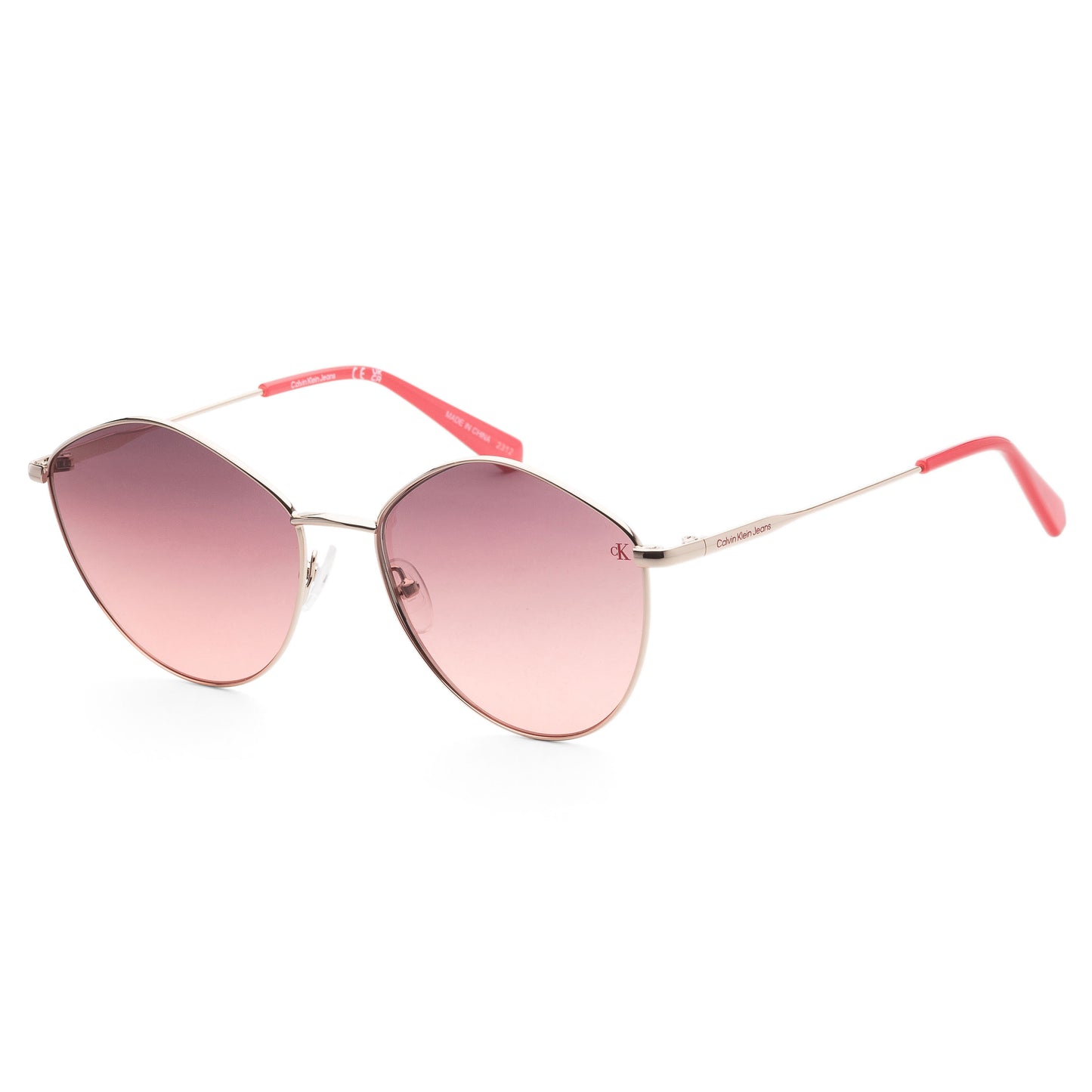 title:Calvin Klein Women's 61mm Gold Sunglasses CKJ22202S-717;color:Gold frame, Red lens