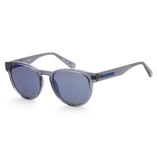 title:Calvin Klein Unisex 53mm Grey Sunglasses CKJ22609S-050;color:Grey frame, Blue lens