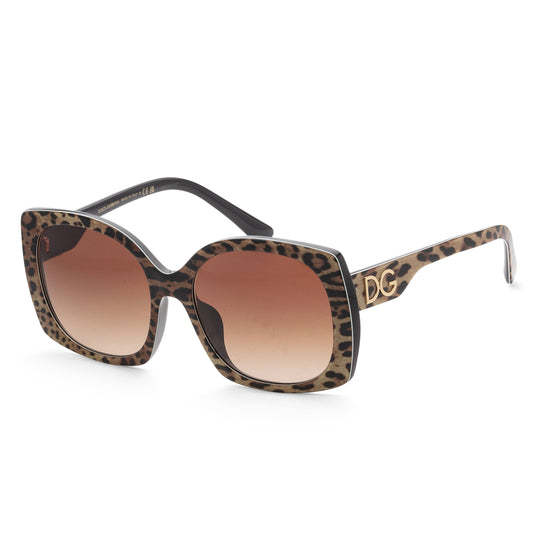 title:Dolce & Gabbana Women's 58mm Leo Brown/Black Sunglasses DG4385F-316313-58;color:Leo Brown/Black frame, Gradient Brown lens