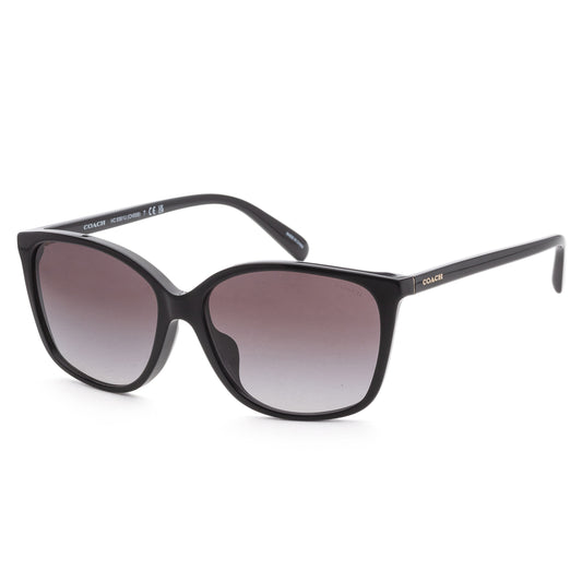 title:Coach Women's 57mm Black Sunglasses HC8361U-50028G-57;color:Black frame, Grey Gradient lens