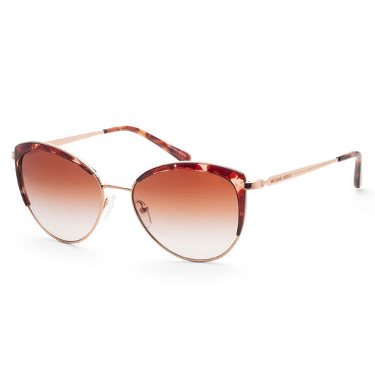 title:Michael Kors Women's Key Biscayne 56mm Rosegold Sunglasses MK1046-110813-56;color:Rosegold frame, Brown Clear Gradient lens