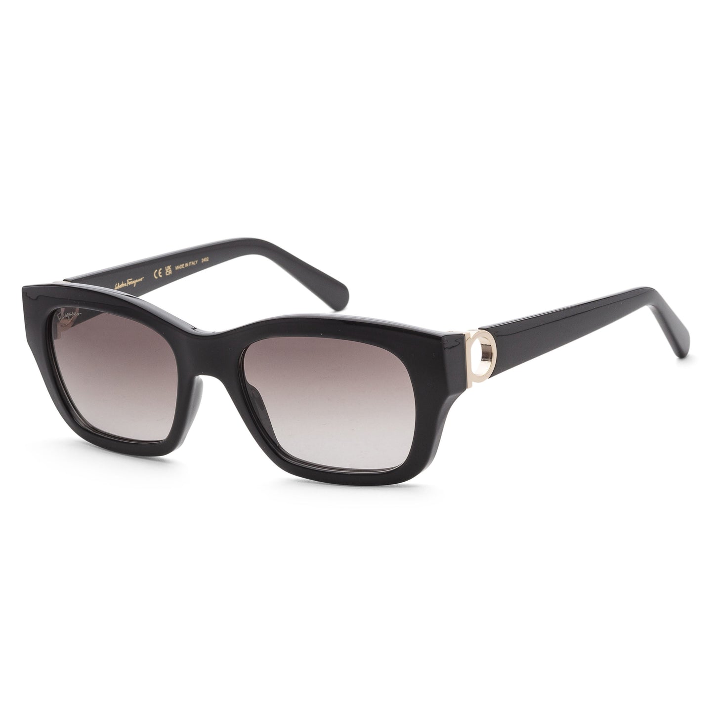 title:Ferragamo Women's 53mm Black Sunglasses SF1012S-001;color:Black frame, Grey lens