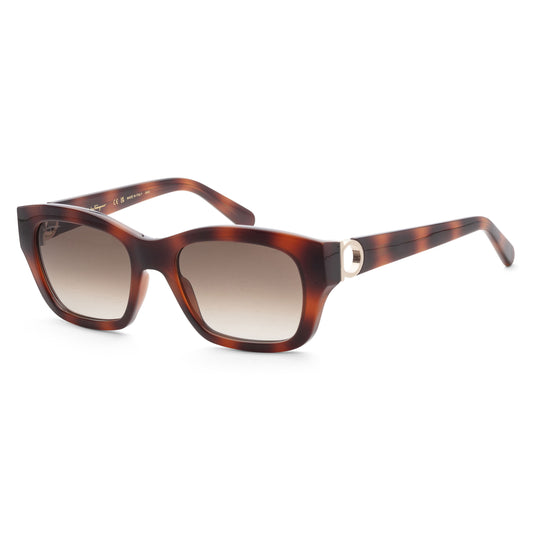 title:Ferragamo Women's 53mm Tortoise Sunglasses SF1012S-214;color:Tortoise frame, Grey Gradient lens