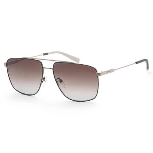 title:Ferragamo Women's 60mm Matte Gold Sunglasses SF239S-758;color:Matte Gold frame, Grey lens