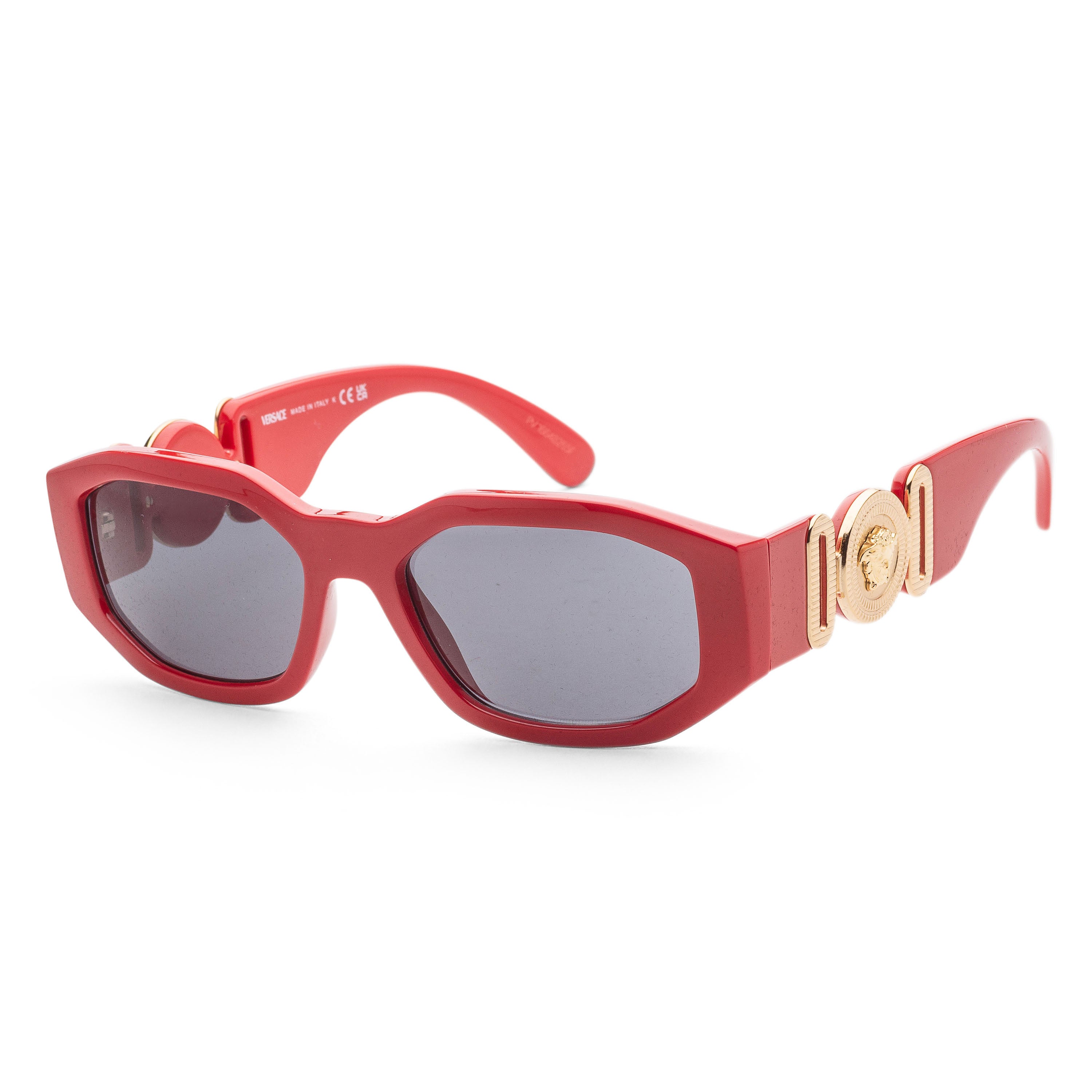 title:Versace Men's 53mm Red Sunglasses VE4361-533087;color:Red frame, Dark Grey lens