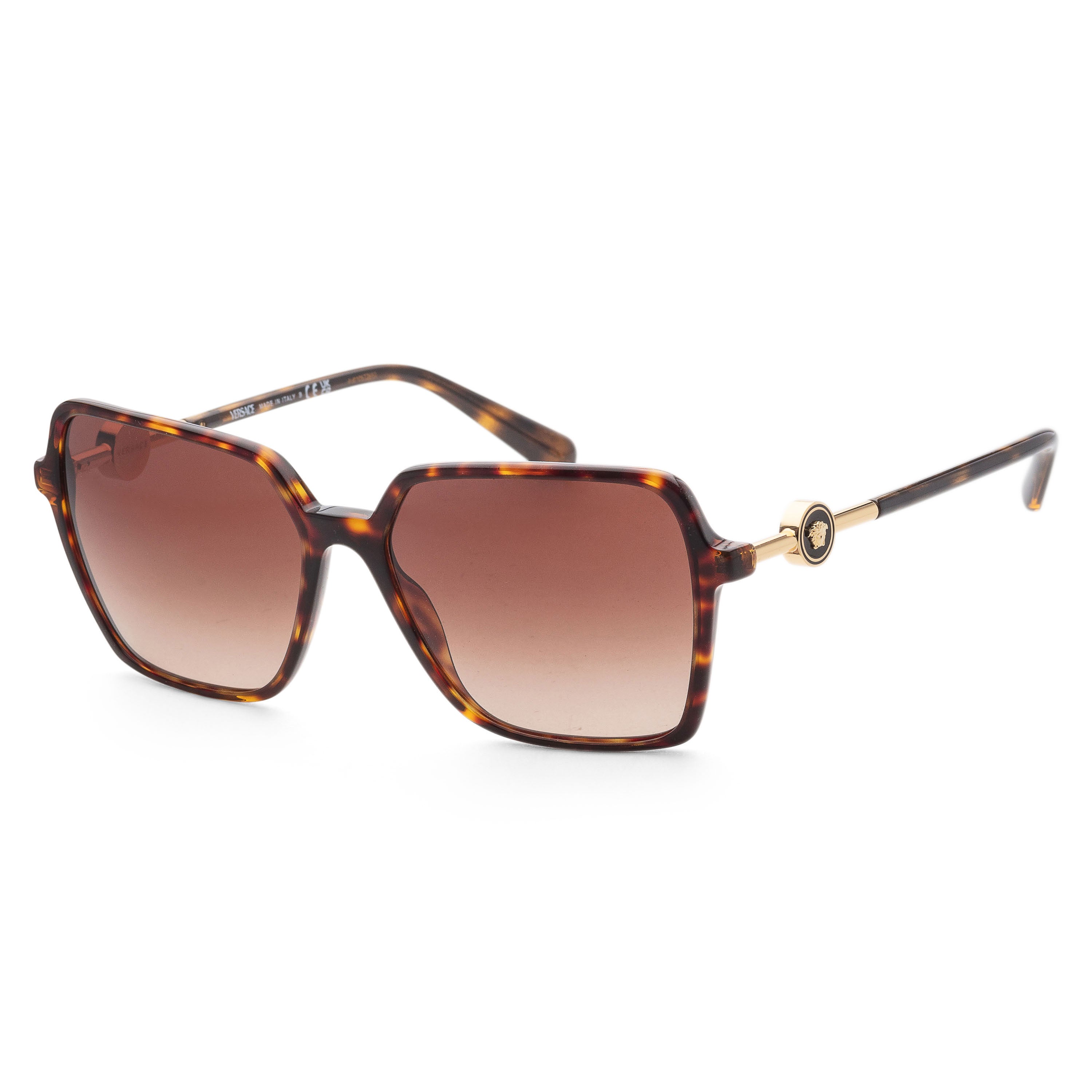 title:Versace Women's 58mm Havana Sunglasses VE4396-108-13-58;color:Havana frame, Brown Gradient lens