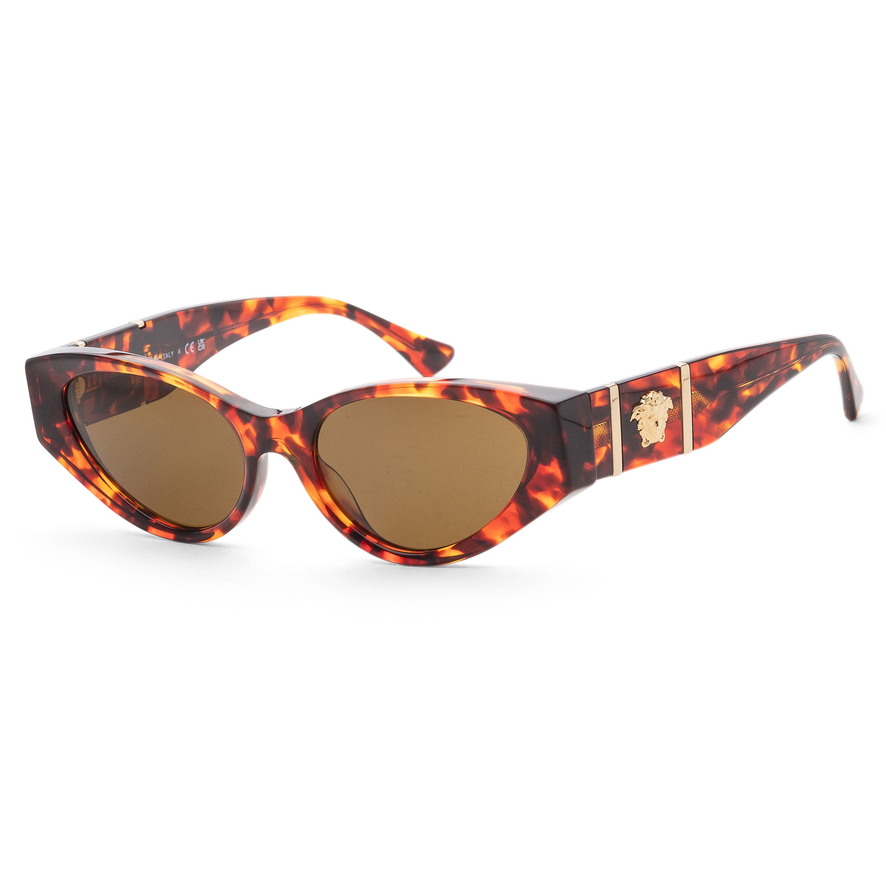 title:Versace Women's 55mm Havana Sunglasses VE4454-543773-55;color:Havana frame, Dark Brown lens