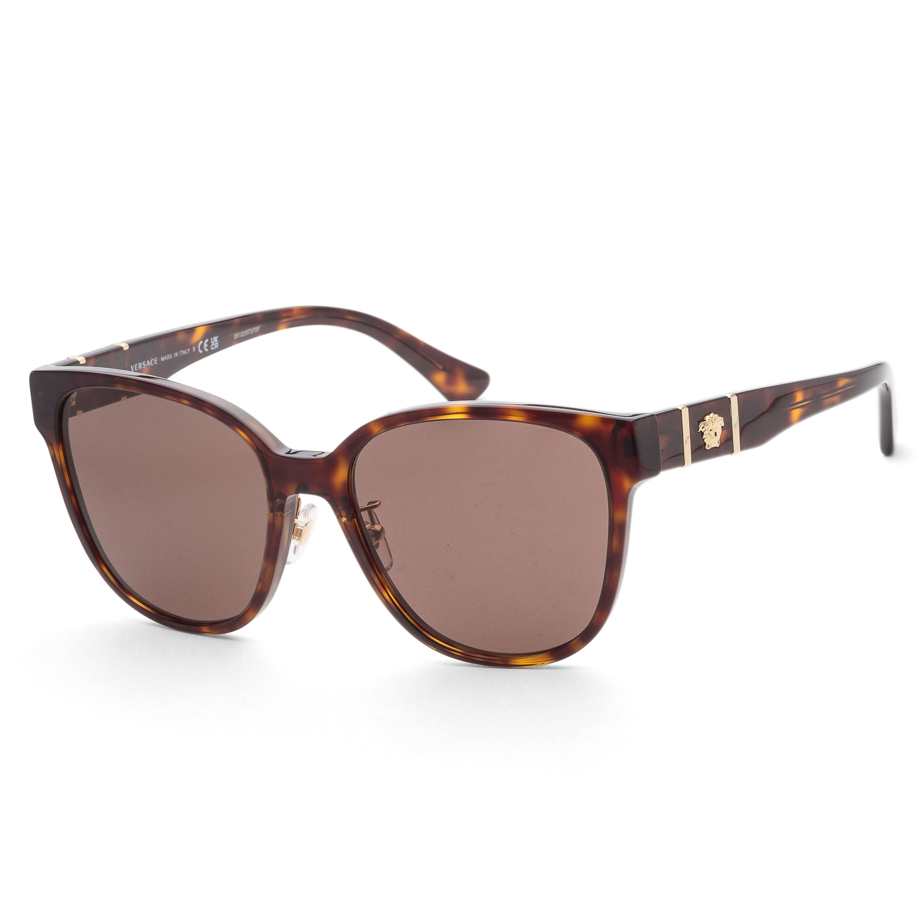 title:Versace Women's 57mm Havana Sunglasses VE4460D-108-73-57;color:Havana frame, Dark Brown lens