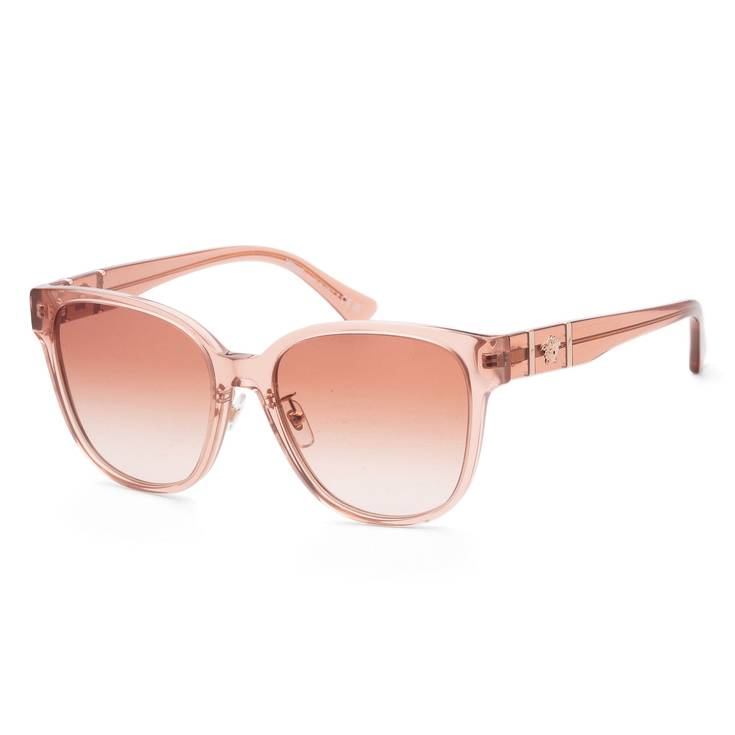 title:Versace Women's 57mm Peach Transparent Sunglasses VE4460D-543413-57;color:Peach Transparent frame, Pink Gradient Pink lens