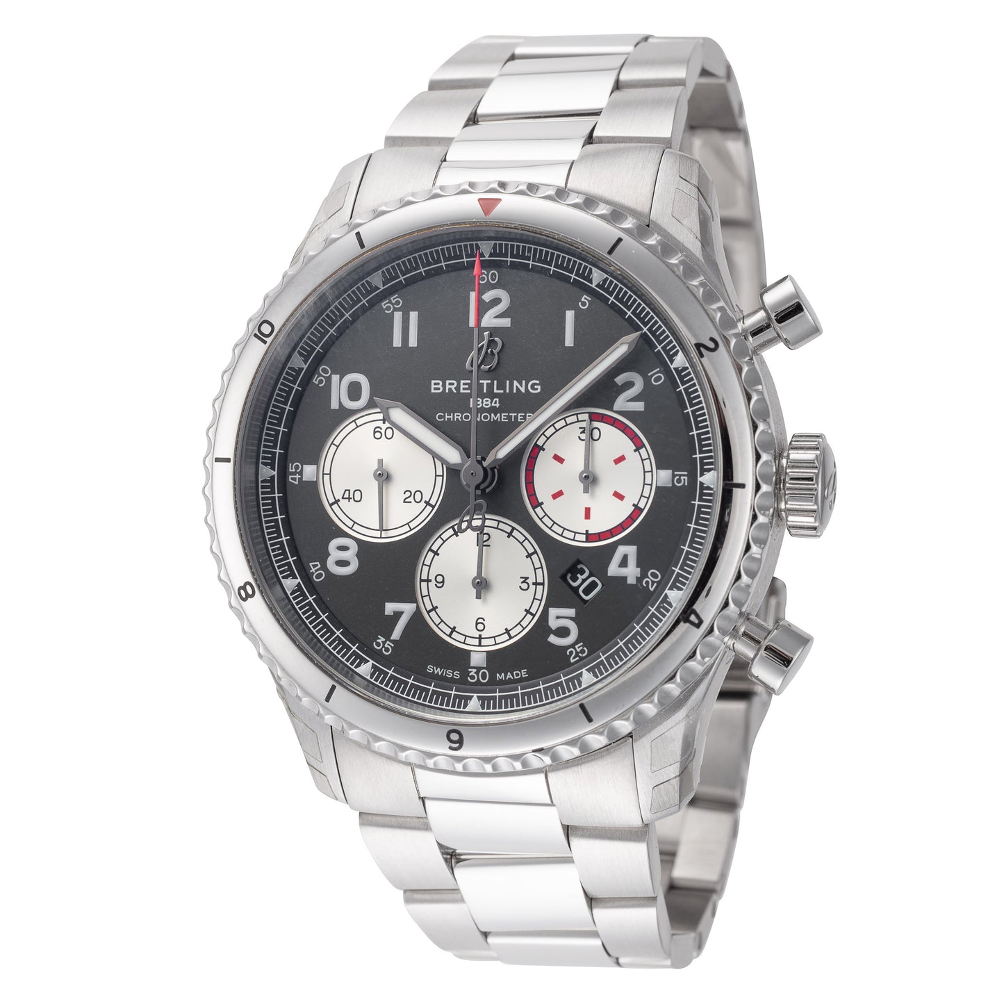 title:Breitling Men's AB01192A1L1A1 Aviator 8 43mm Automatic Watch;color:Silver