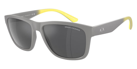 title:Armani Exchange Men's 59mm Matte Grey Sunglasses AX4135S-81806G-59;color:Matte Grey frame, Grey Mirror Silver lens