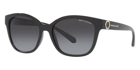 title:Armani Exchange Women's 54mm Shiny Black Sunglasses AX4127SF-81588G-54;color:Shiny Black