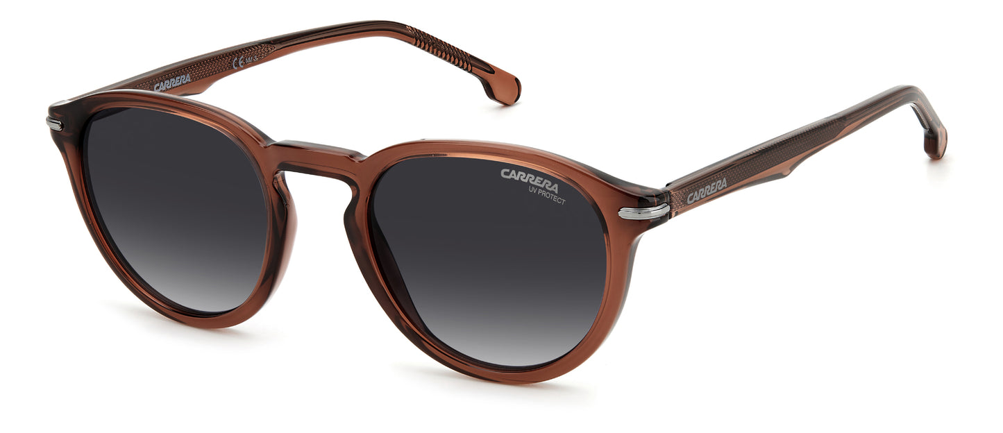 title:Carrera Men's 50mm Round Sunglasses CA277S-409Q-9O;color:Crystal Brown frame, Grey Gradient lens