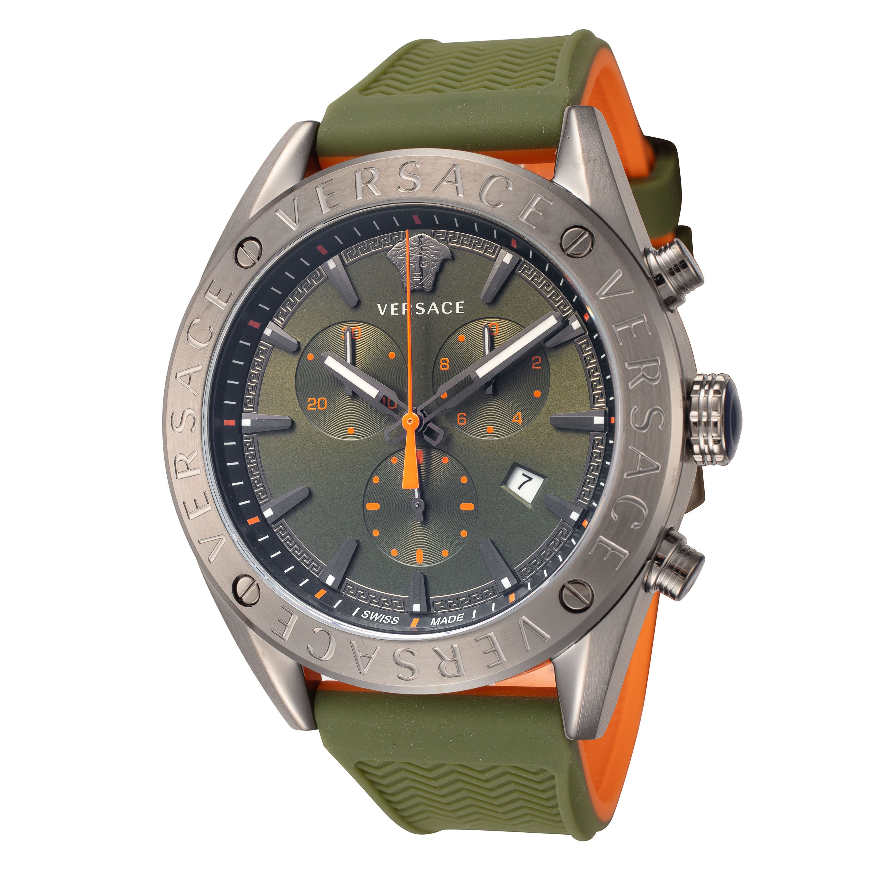 title:Versace Men's V-Chrono 45mm Quartz Watch VEHB00319;color:Green