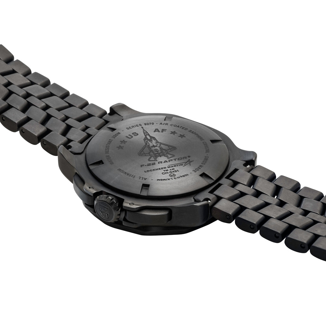 title:Luminox Men's XA.9272 F-22 Raptor 44mm Quartz Watch;color:Black