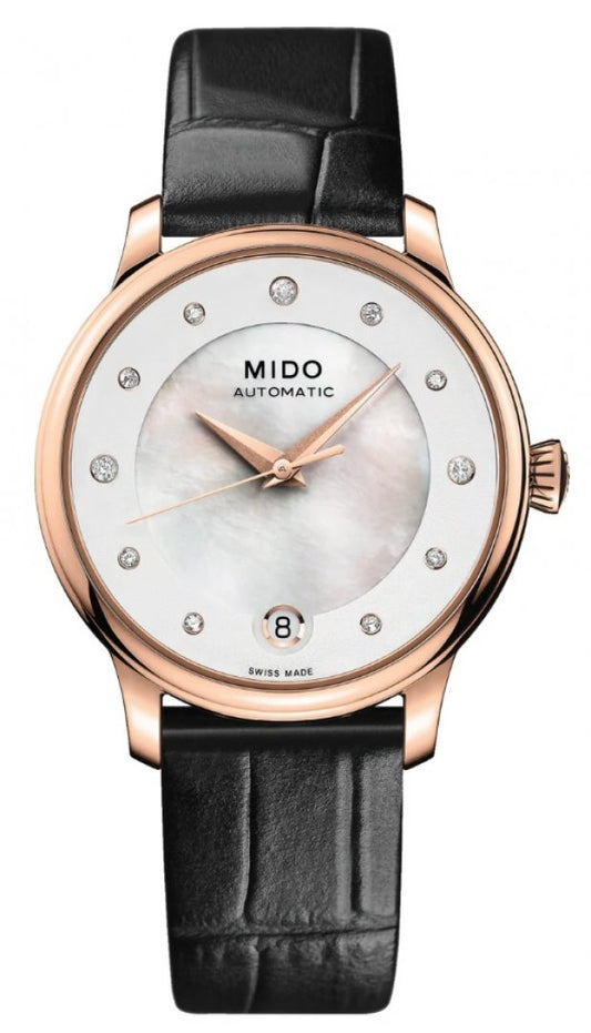 title:Mido Women's Baroncelli II 33mm Automatic Watch M0392073610600;color:Black