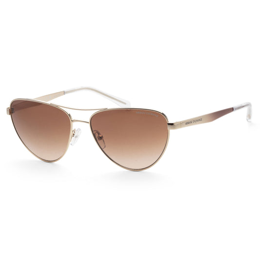 title:Armani Exchange Women's 57mm Shiny Pale Gold Sunglasses AX2042S-611013-57;color:Shiny Pale Gold frame, Brown Gradient lens