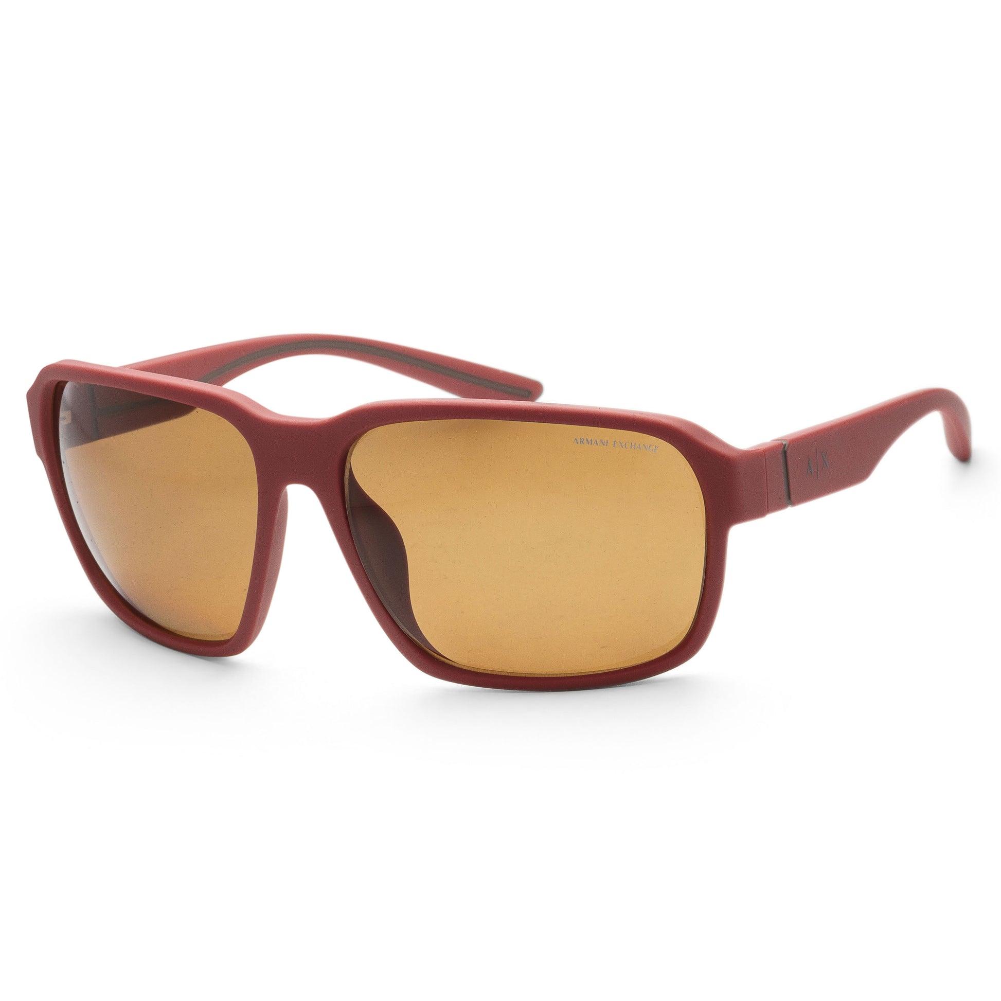 title:Armani Exchange Men's 64mm Matte Red Sunglasses AX4131SU-816983-64;color:Matte Red frame, Brown Polar lens