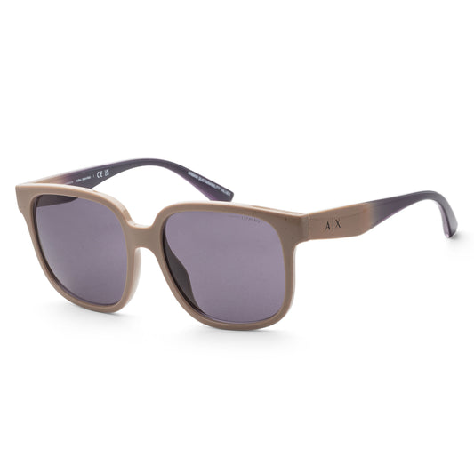 title:Armani Exchange Women's 56mm Shiny Tundra Sunglasses AX4136SU-83421A-56;color:Shiny Tundra frame, Violet lens