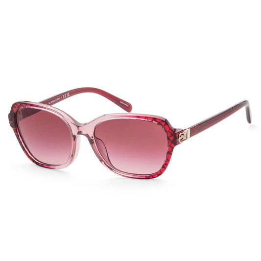 title:Coach Women's 56mm Red Gradient Signature C Sunglasses HC8349U-57098H-56;color:Red Gradient Signature C frame, Violet Pink Gradient lens